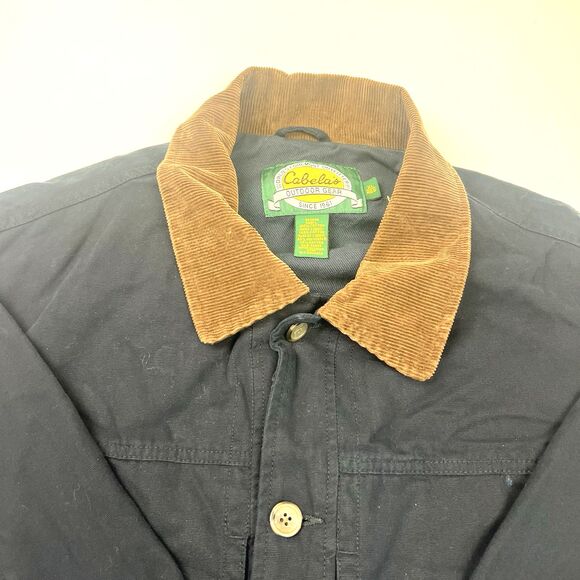Cabela's Outdoor Gear Barn Coat Mens XL Tall Black Chore Corduroy Jacket - Picture 3 of 12